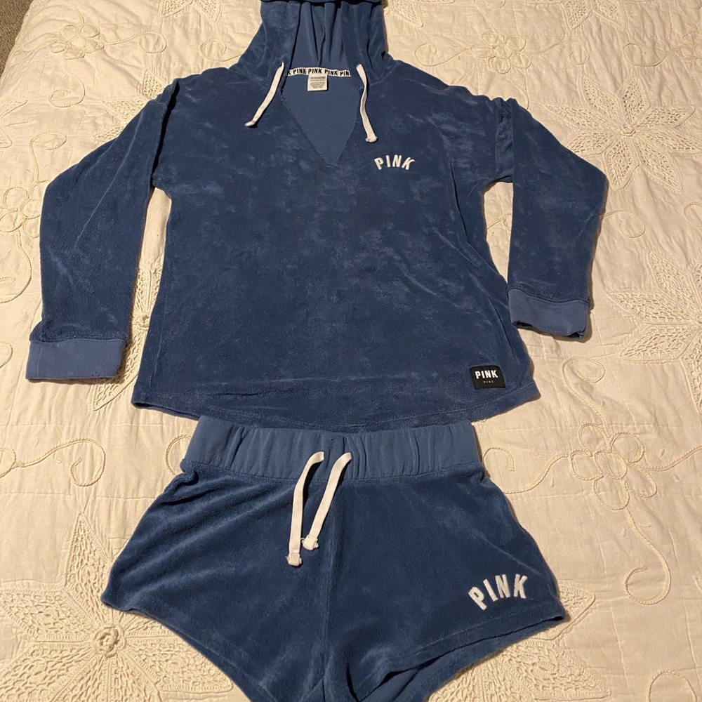 Pink Victoria secret hoodie & shirts set!!
